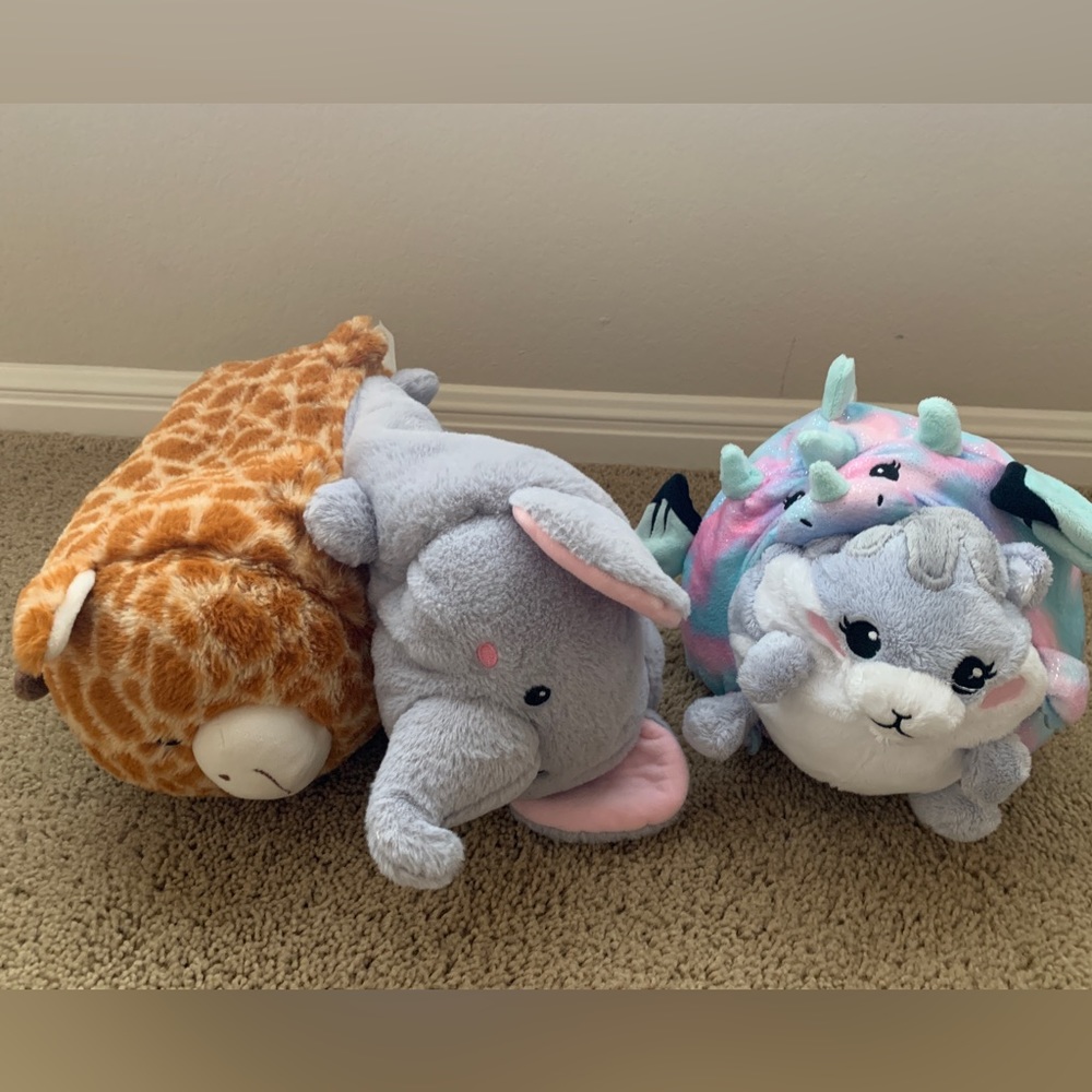 SQUISHABLE PLUSH STUFFED ANIMAL TOYS REVERSIBLE